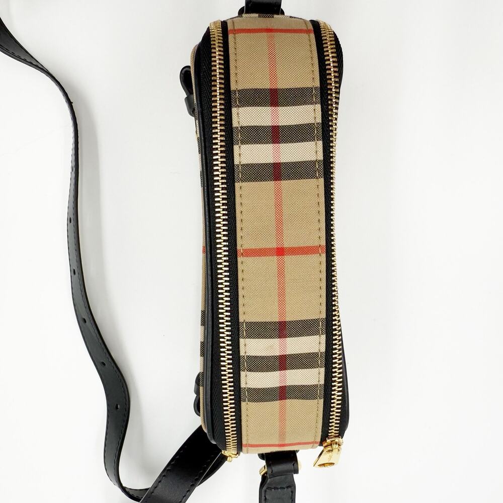 Burberry Vintage Check and Leather Mini Camera Bag Purse - Picture 13 of 15